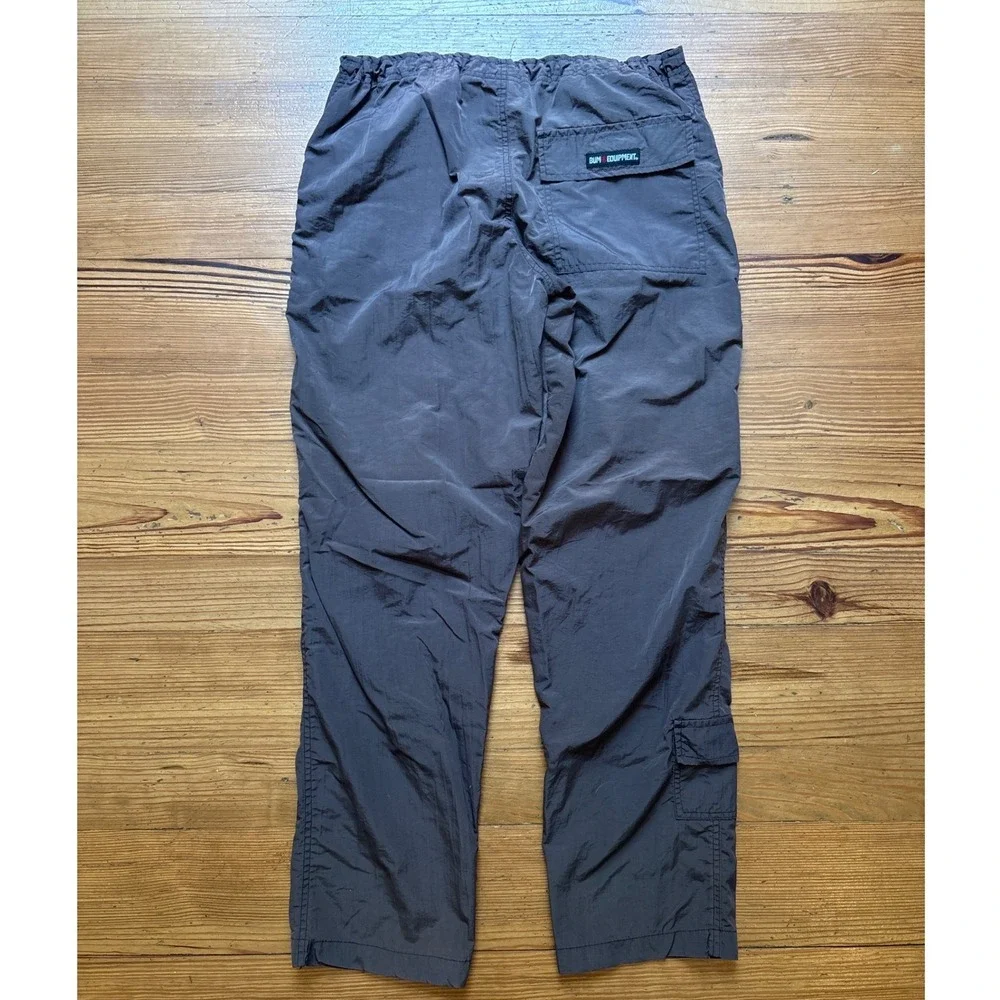 B.U.M. Equipment Track Pants Mens Gray Vintage Nylon Gorpcore Cargo SIZE M